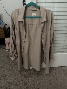 Thread & Supply Neutral Taupe Workshirt Jacket